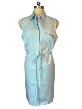 Nine West Chambray Sleeveless Button-Down Shirt Dress - NWT